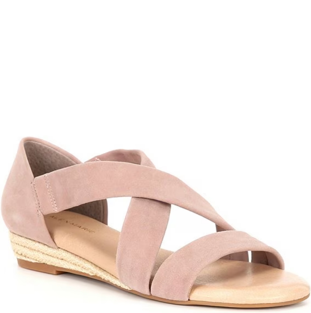 NWT Alex Marie Greer Suede Cross Band Wedge Sandals Size 8